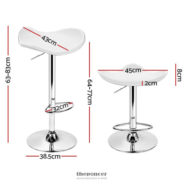ARTISS 4X BAR STOOLS LEATHER GAS LIFT CHAIR WHITE