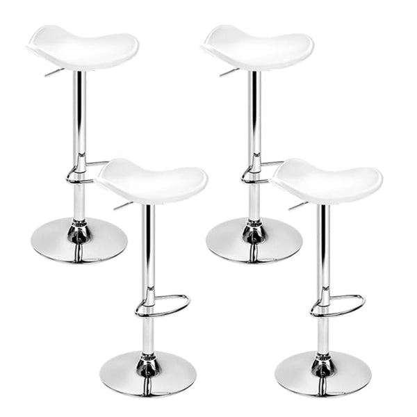 ARTISS 4X BAR STOOLS LEATHER GAS LIFT CHAIR WHITE
