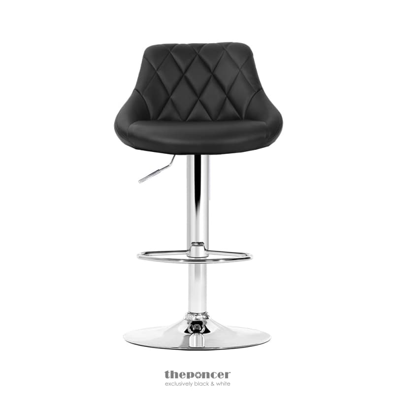 ARTISS 4X BAR STOOLS LEATHER PADDED GAS LIFT BLACK