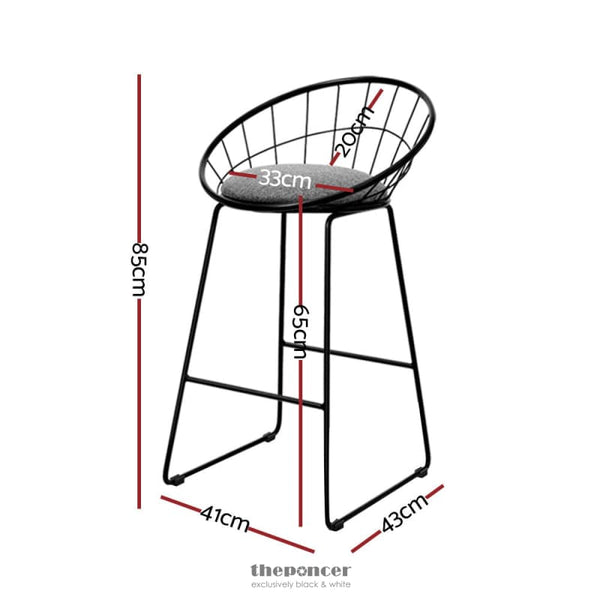 ARTISS 4X BAR STOOLS PADDED SEAT METAL