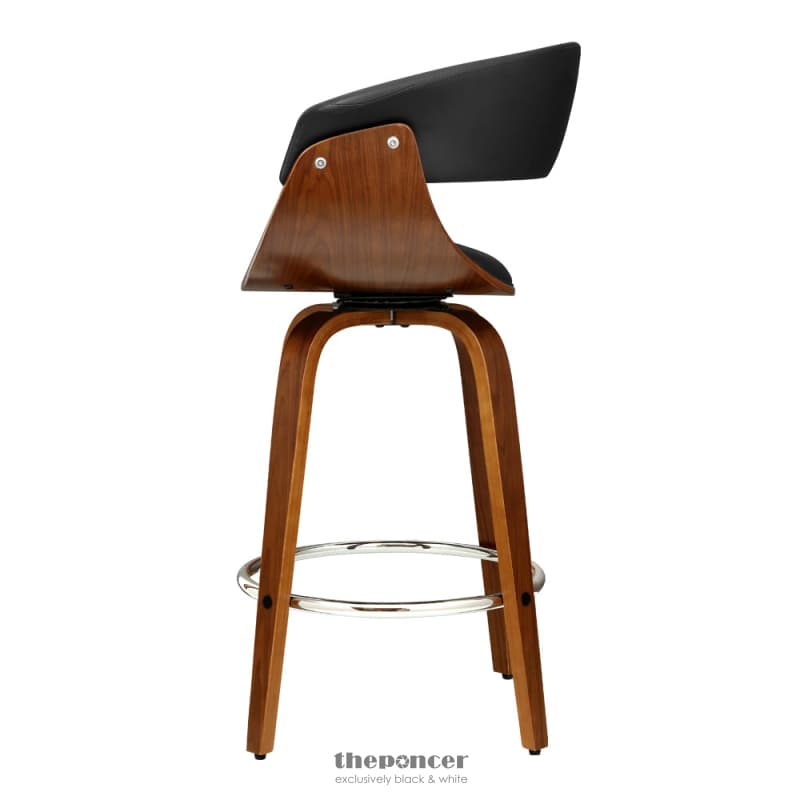 ARTISS 4X BAR STOOLS SWIVEL PU SEAT WOODEN
