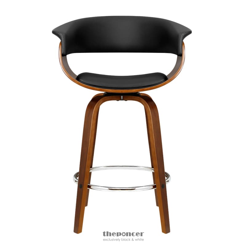 ARTISS 4X BAR STOOLS SWIVEL PU SEAT WOODEN
