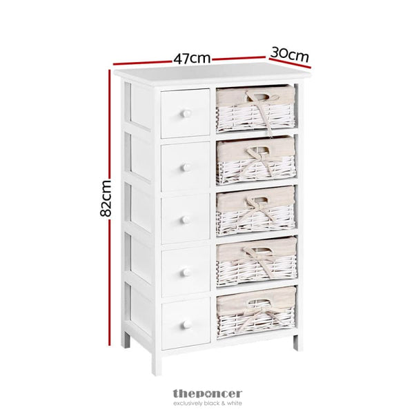 ARTISS 5 CHEST OF DRAWERS WITH 5 BASKETS - MAY