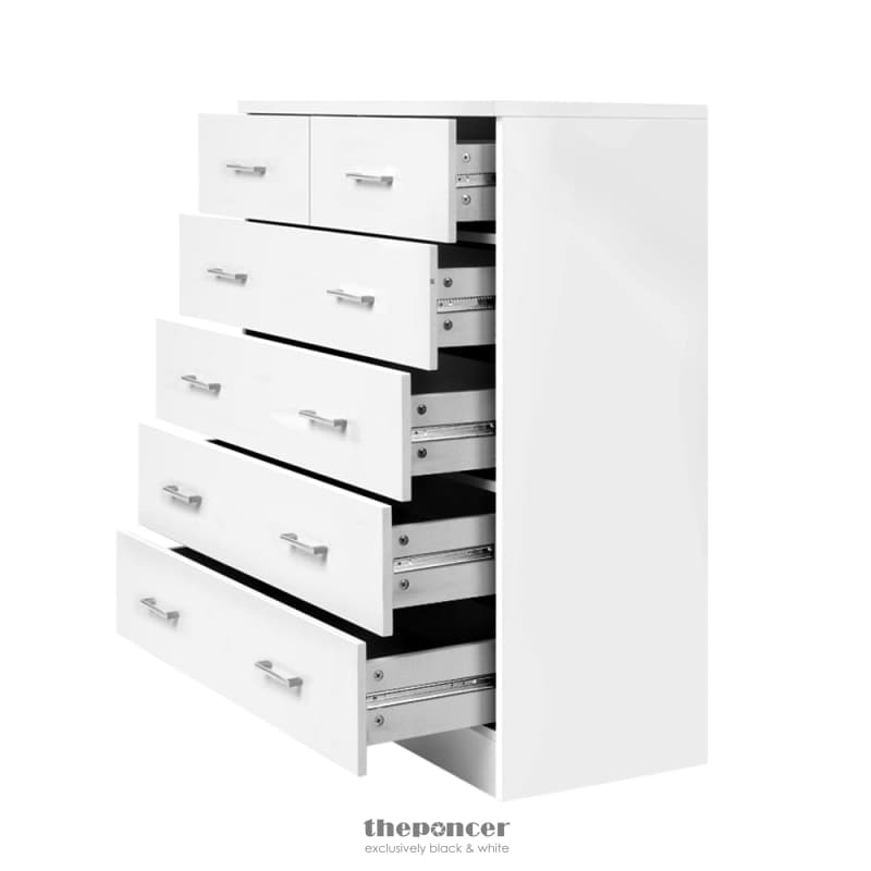 ARTISS 6 CHEST OF DRAWERS - ANDES WHITE