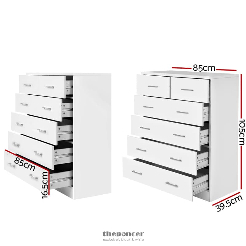 ARTISS 6 CHEST OF DRAWERS - ANDES WHITE