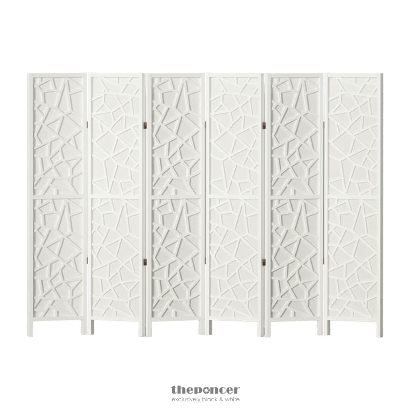 ARTISS 6 PANEL ROOM DIVIDER SCREEN 244X170CM CLOVER WHITE