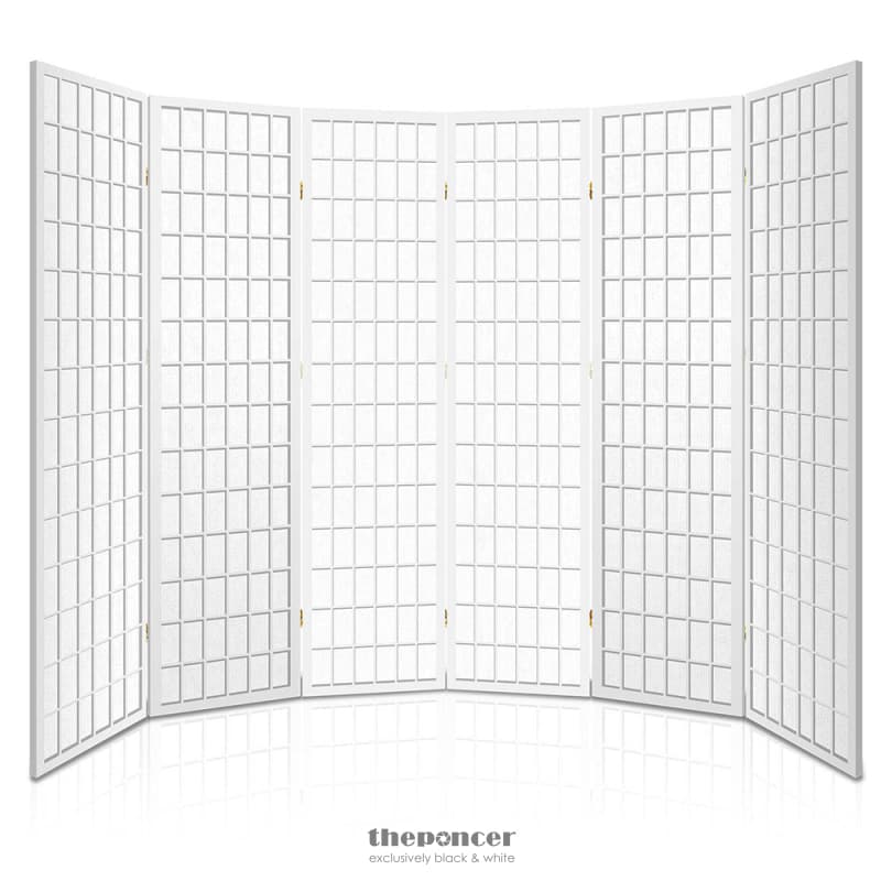 ARTISS 6 PANEL ROOM DIVIDER SCREEN 261X179CM WHITE