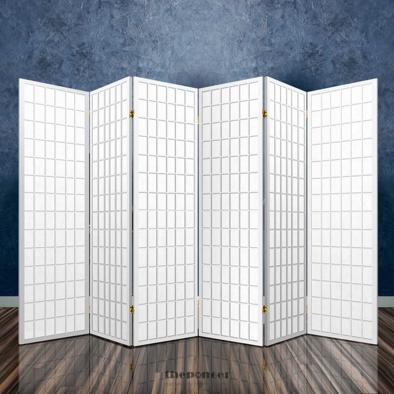 ARTISS 6 PANEL ROOM DIVIDER SCREEN 261X179CM WHITE