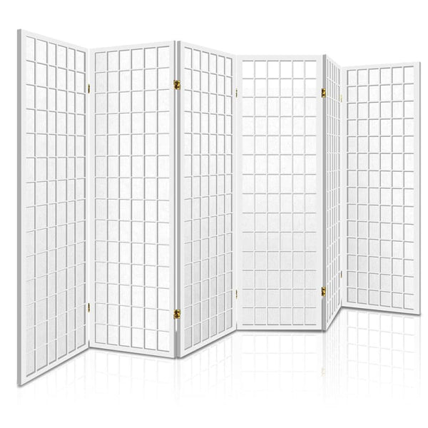 ARTISS 6 PANEL ROOM DIVIDER SCREEN 261X179CM WHITE