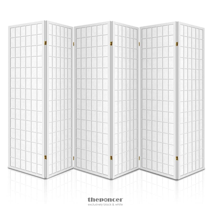 ARTISS 6 PANEL ROOM DIVIDER SCREEN 261X179CM WHITE