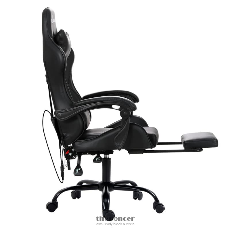 ARTISS 6 POINT MASSAGE GAMING OFFICE CHAIR FOOTREST BLACK