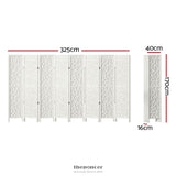 ARTISS 8 PANEL ROOM DIVIDER SCREEN 325X170CM CLOVER WHITE