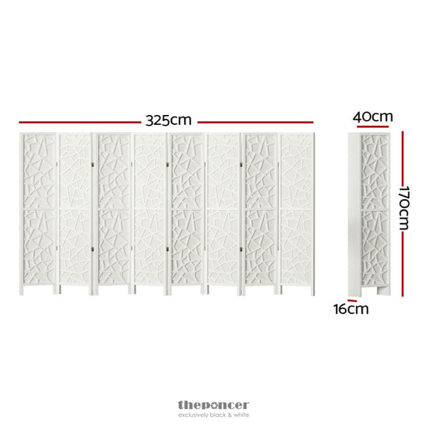 ARTISS 8 PANEL ROOM DIVIDER SCREEN 325X170CM CLOVER WHITE