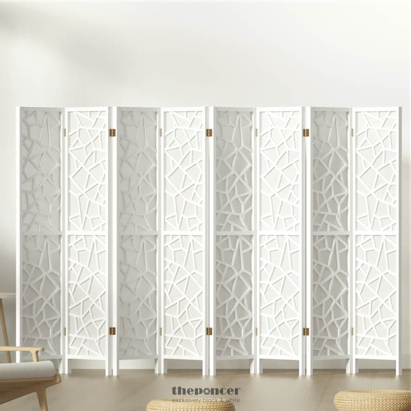 ARTISS 8 PANEL ROOM DIVIDER SCREEN 325X170CM CLOVER WHITE