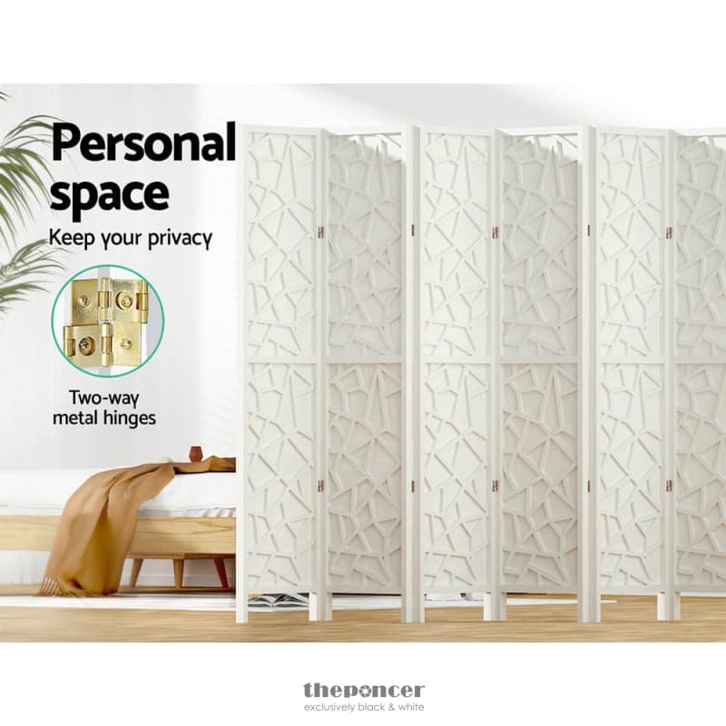 ARTISS 8 PANEL ROOM DIVIDER SCREEN 325X170CM CLOVER WHITE