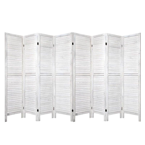 ARTISS 8 PANEL ROOM DIVIDER SCREEN 326X170CM LOUVER WHITE