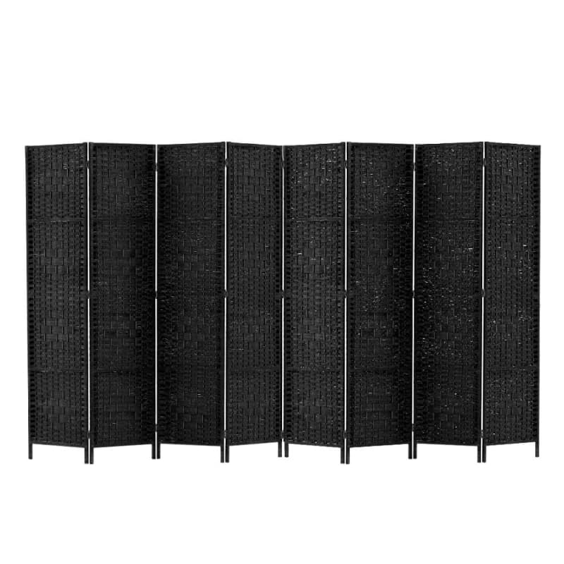 ARTISS 8 PANEL ROOM DIVIDER SCREEN 326X170CM WOVEN BLACK