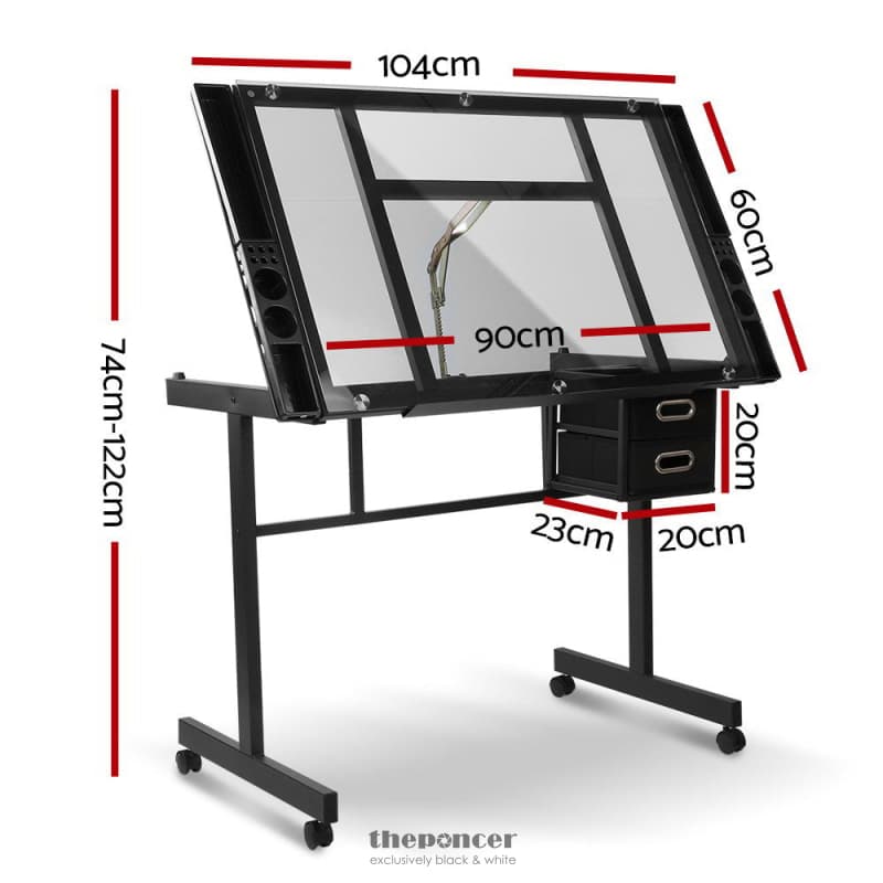 ARTISS ADJUSTABLE DRAWING DESK - BLACK AND GREY