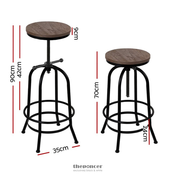 ARTISS BAR STOOLS ADJUSTABLE WOOD CHAIRS