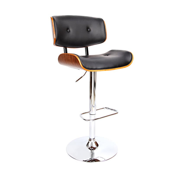 ARTISS BAR STOOLS GAS LIFT LEATHER BLACK