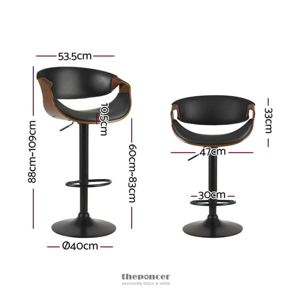 ARTISS BAR STOOLS GAS LIFT LEATHER W/ARMREST
