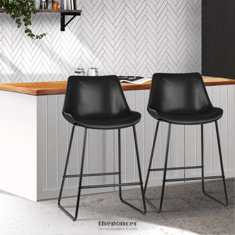 ARTISS BAR STOOLS KITCHEN COUNTER BARSTOOLS LEATHER METAL