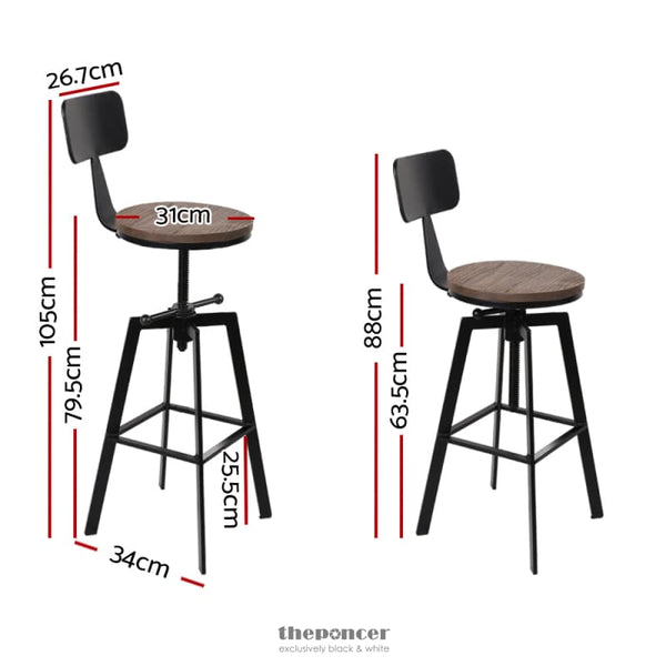ARTISS BAR STOOLS KITCHEN COUNTER CHAIRS VINTAGE METAL