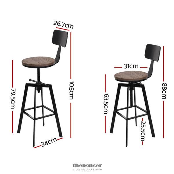 ARTISS BAR STOOLS KITCHEN COUNTER CHAIRS VINTAGE METAL