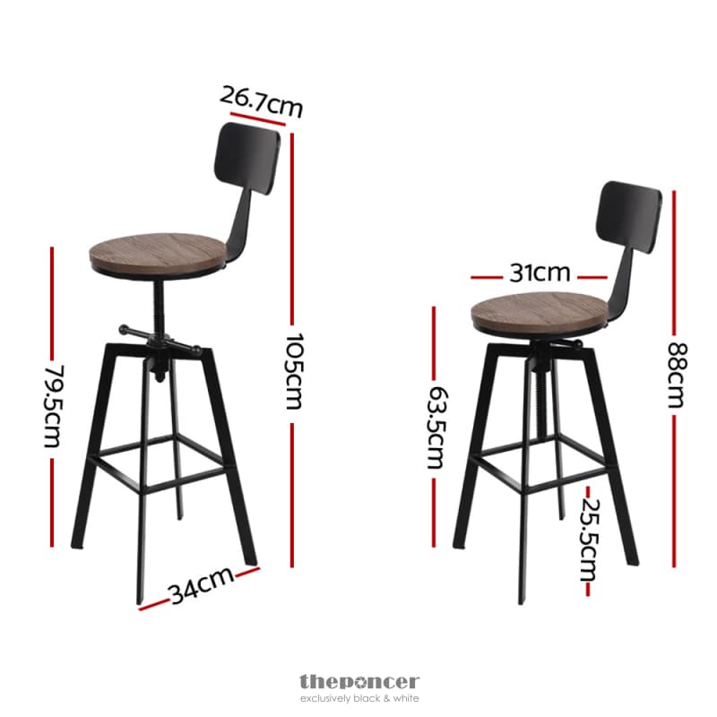 ARTISS BAR STOOLS KITCHEN COUNTER CHAIRS VINTAGE METAL