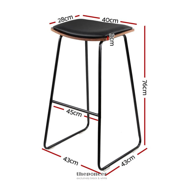 ARTISS BAR STOOLS KITCHEN COUNTER STOOLS METAL CHAIRS X2