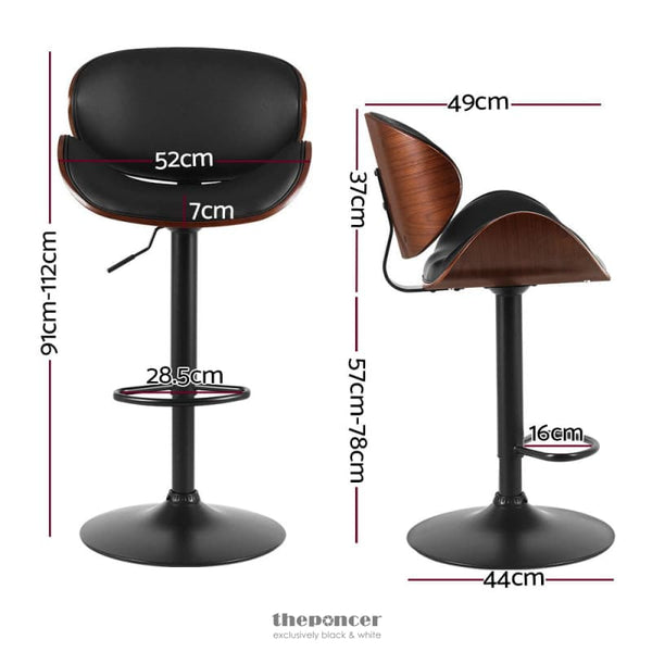 ARTISS BAR STOOLS KITCHEN LEATHER BARSTOOLS SWIVEL GAS LIFT