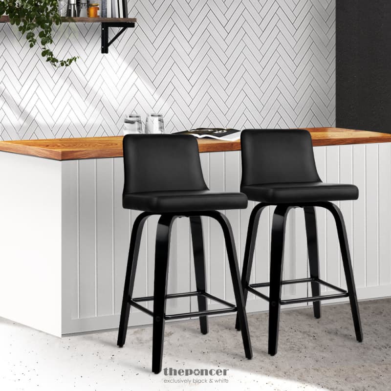 ARTISS BAR STOOLS KITCHEN LEATHER BARSTOOLS SWIVEL WOODEN