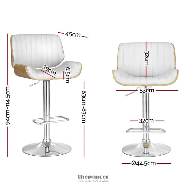 ARTISS BAR STOOLS SWIVEL LEATHER CHAIRS WOODEN