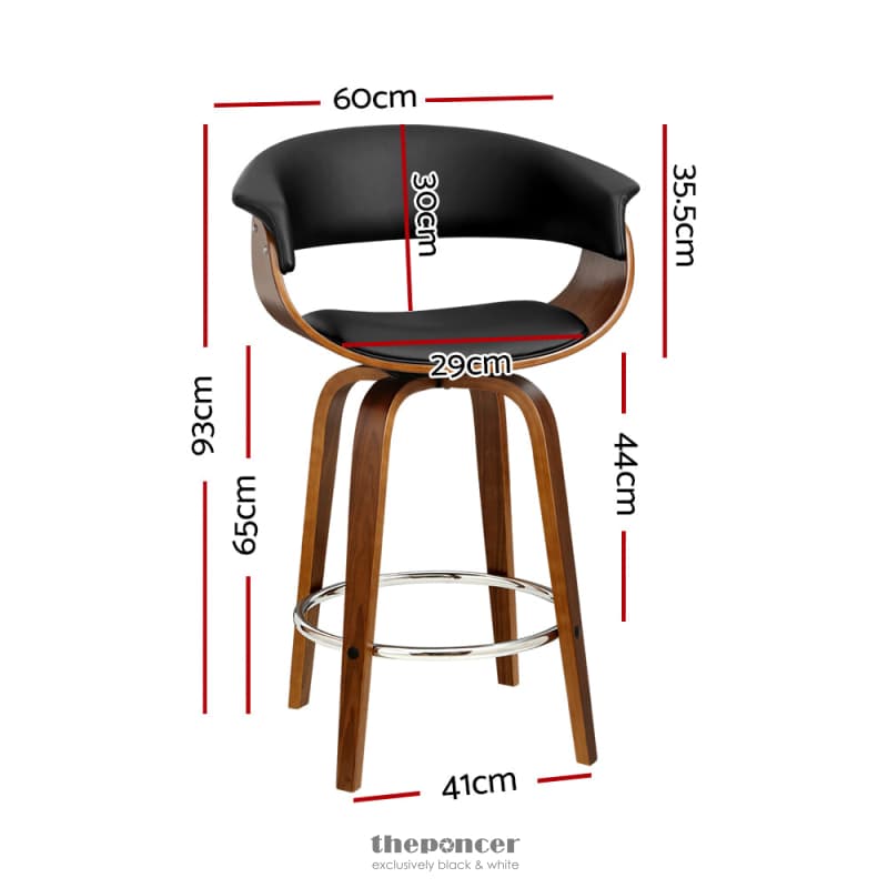 ARTISS BAR STOOLS SWIVEL PU SEAT WOODEN