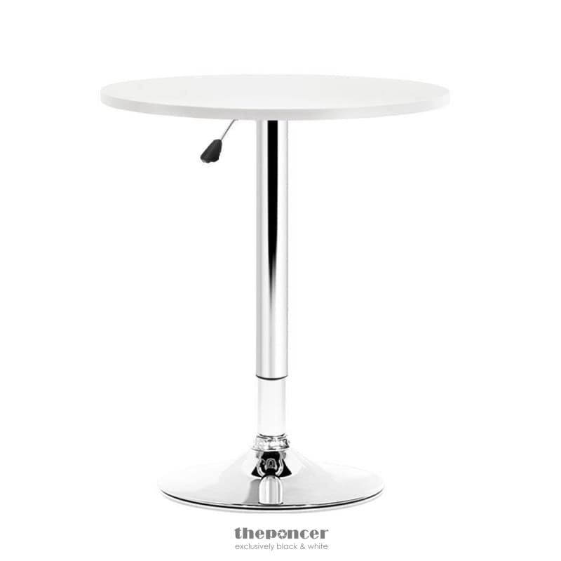 ARTISS BAR TABLE GAS LIFT ROUND WHITE