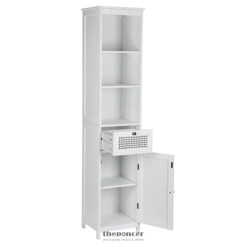 ARTISS BATHROOM CABINET STORAGE 161CM WHITE RATTAN TALLBOY