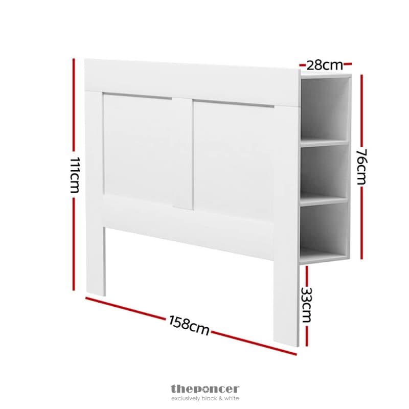 ARTISS BED FRAME DOUBLE SIZE HEAD WITH SHELVES HEADBOARD