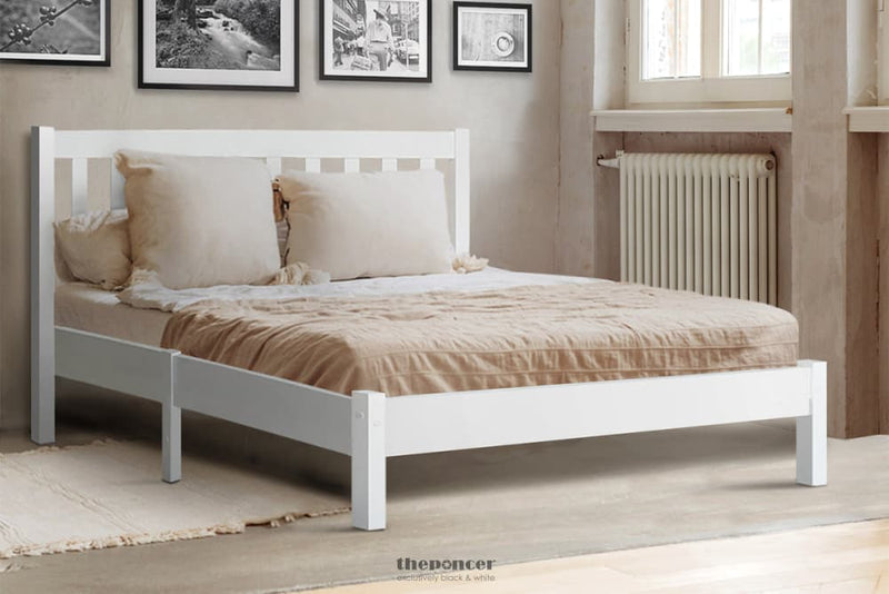 ARTISS BED FRAME DOUBLE SIZE WOODEN WHITE SOFIE