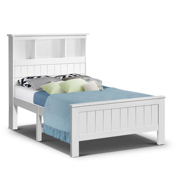 ARTISS BED FRAME KING SINGLE SIZE WOODEN WITH 3 SHELVES BED