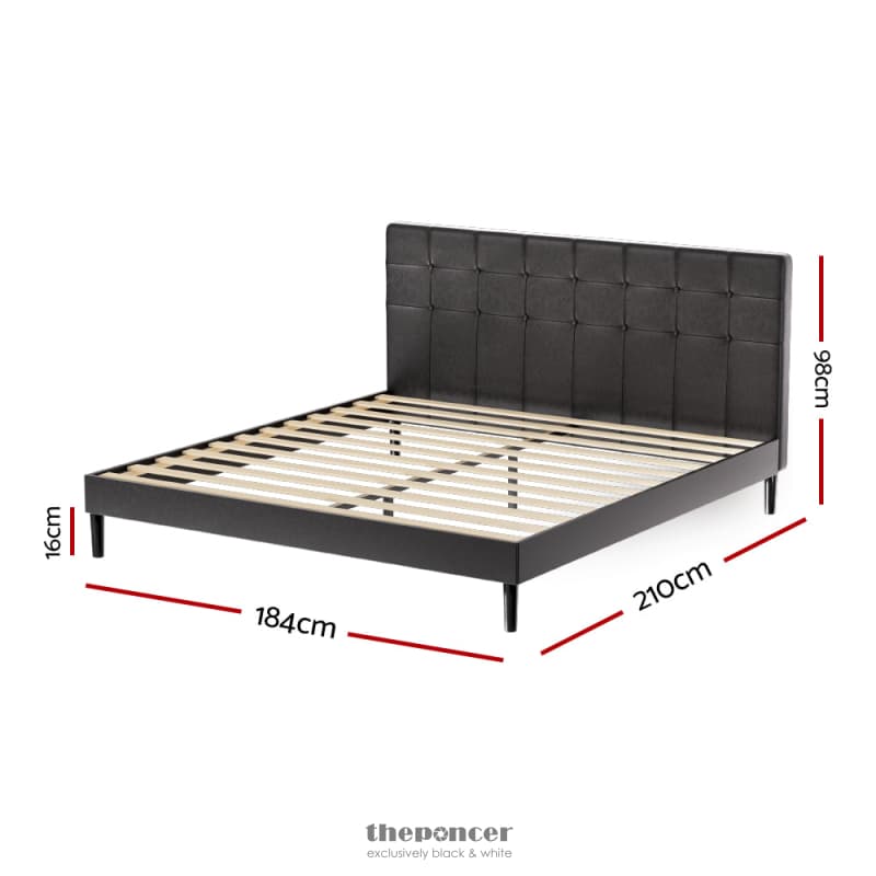 ARTISS BED FRAME KING SIZE LED BLACK RAVI