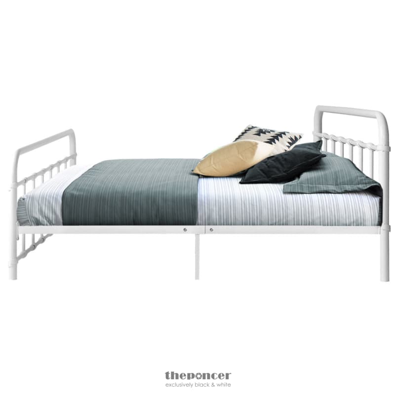 ARTISS BED FRAME METAL FRAMES LEO - DOUBLE (WHITE)