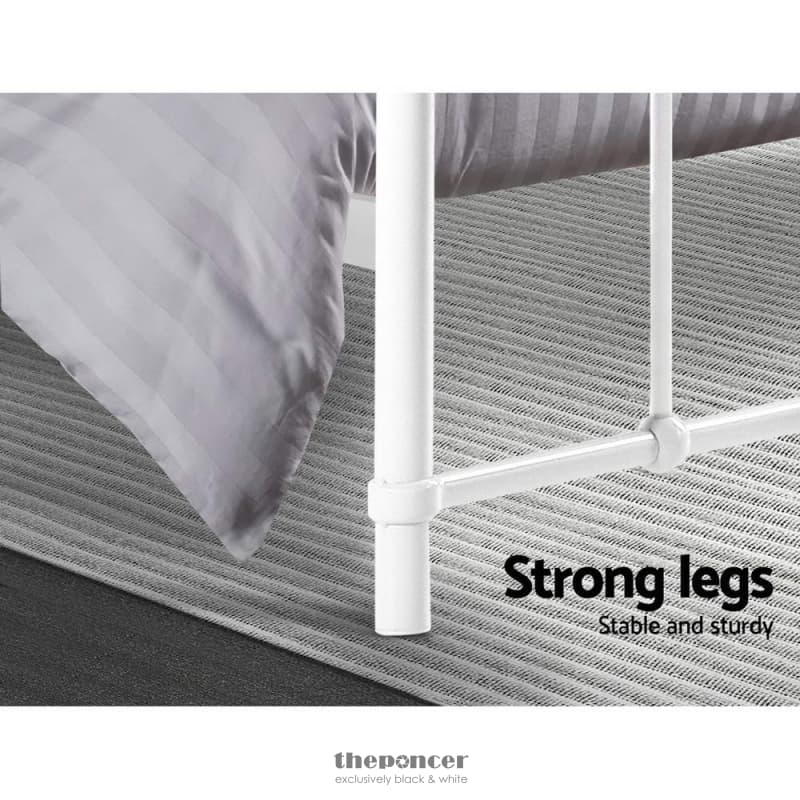 ARTISS BED FRAME METAL FRAMES LEO - DOUBLE (WHITE)