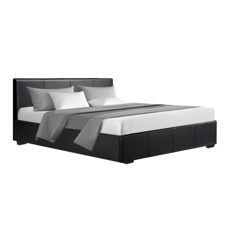 ARTISS BED FRAME QUEEN SIZE GAS LIFT BLACK NINO