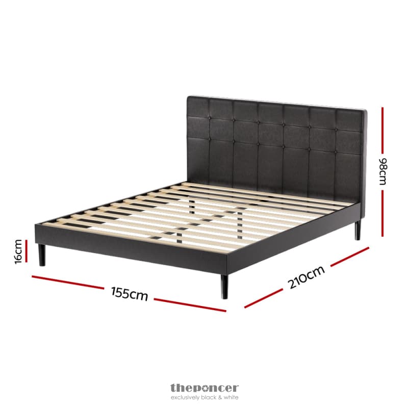 ARTISS BED FRAME QUEEN SIZE LED BLACK RAVI