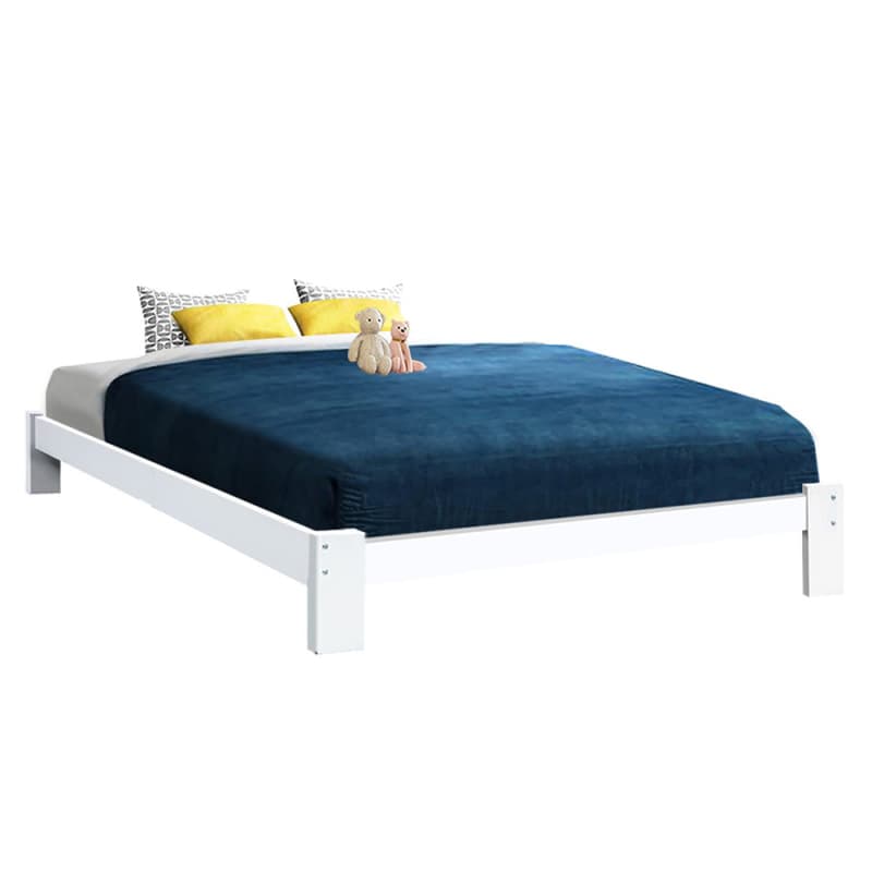 ARTISS BED FRAME QUEEN SIZE WOODEN WHITE JADE