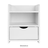 ARTISS BEDSIDE TABLE 1 DRAWER WITH SHELF - FARA WHITE