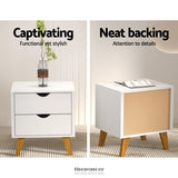 ARTISS BEDSIDE TABLE 2 DRAWERS - ANDERS WHITE