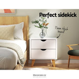 ARTISS BEDSIDE TABLE 2 DRAWERS - ANDERS WHITE