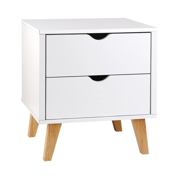 ARTISS BEDSIDE TABLE 2 DRAWERS - ANDERS WHITE