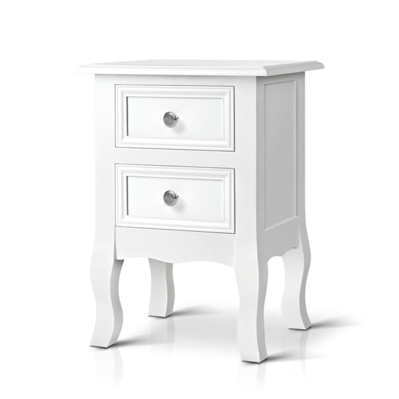 ARTISS BEDSIDE TABLE 2 DRAWERS - BISSET WHITE